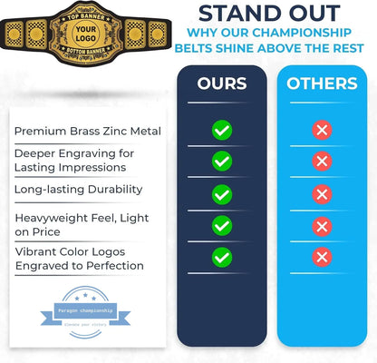 Custom 4lb Wrestling Championship Belt – Design Your Own