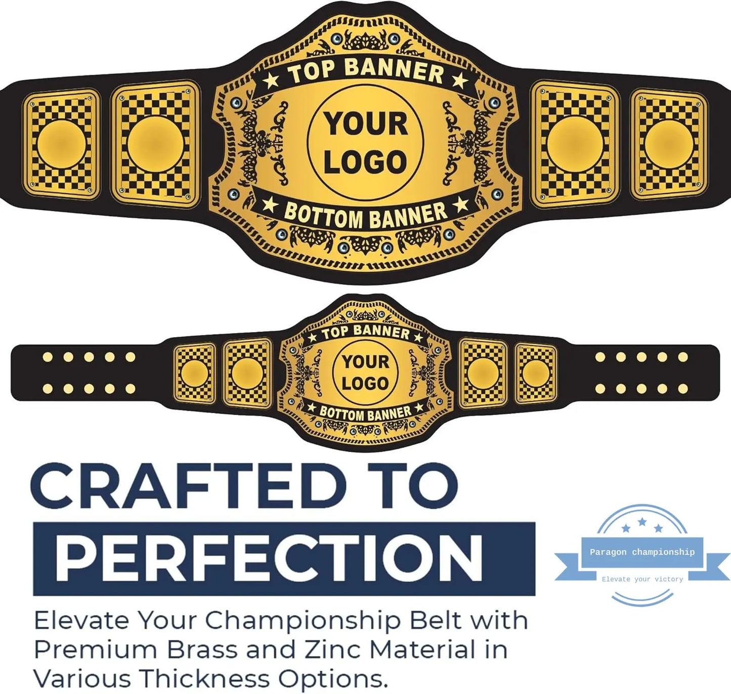 Custom-Made 4lb Wrestling Title Belt 