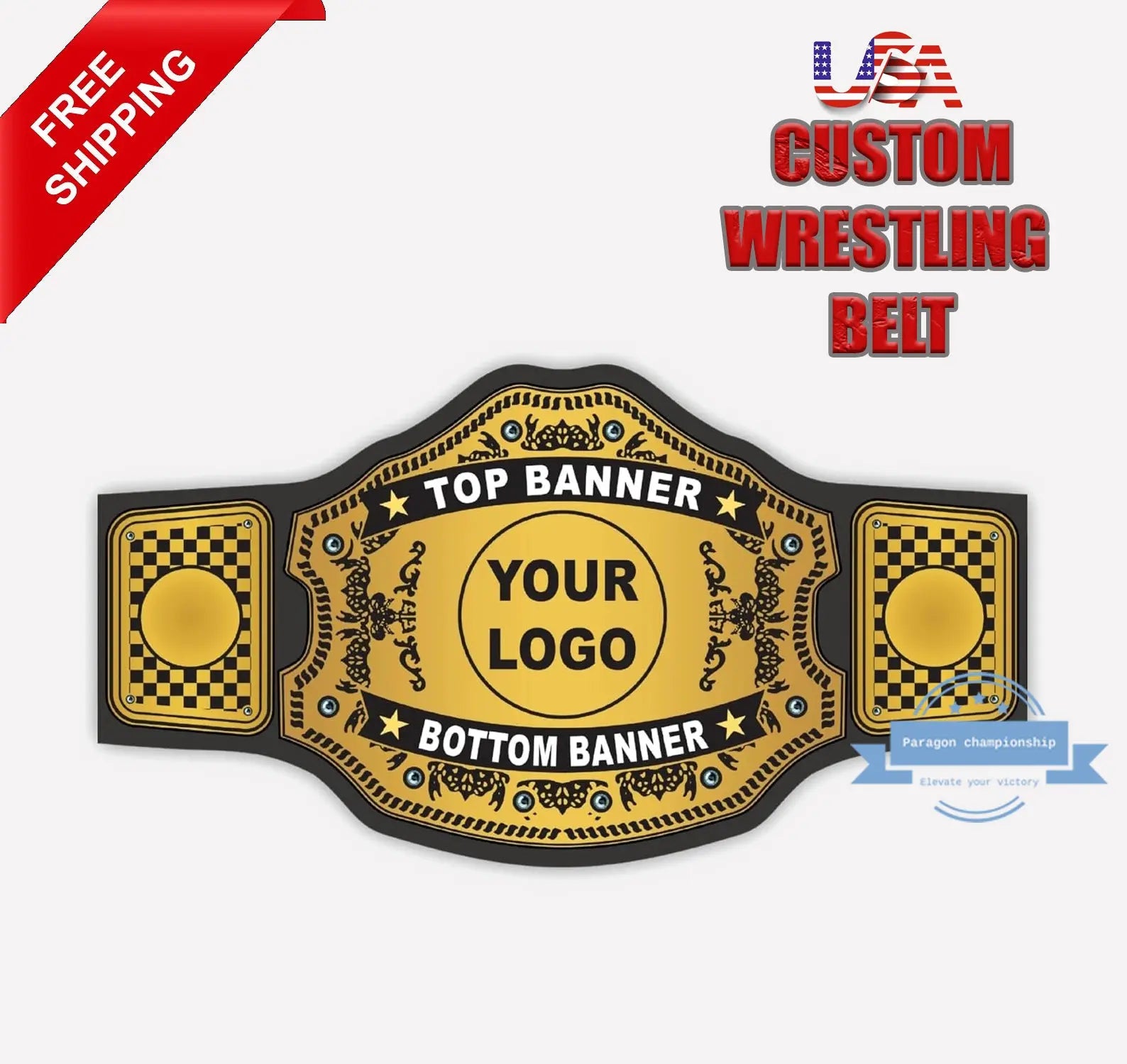 Custom 4lb Wrestling Championship Belt – Design Your Own